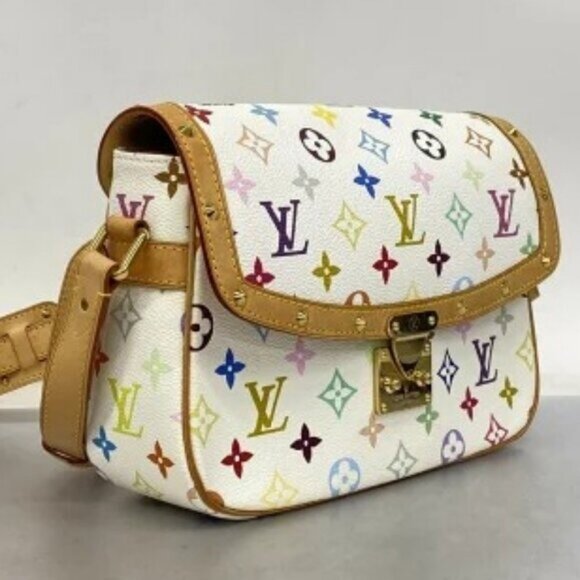 Authentic LOUIS VUITTON Sologne Multicolor Monogram Crossbody Shoulder Bag White - Picture 7 of 14